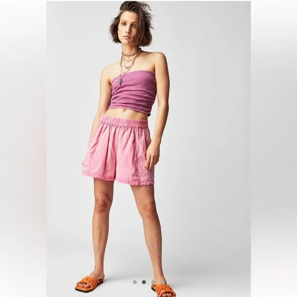 EUC Free People Get Free Poplin Pull-On Shorts - Picture 2 of 9